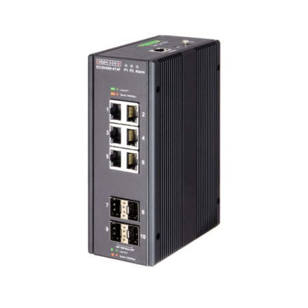 6 10/100/1000 BASE-T Ports , 4 100/1000BASE-X SFP Ports Industrial Gigabit Ethernet Switch Edge-corE ECIS4500-6T4F