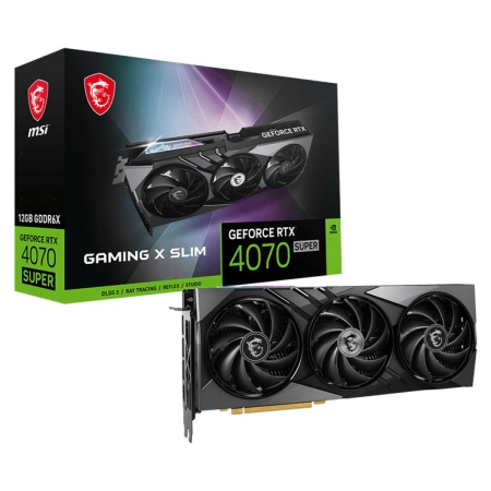 Видеокарта MSI RTX4070 SUPER GAMING X SLIM 12GB GDDR6X 192bit 3xDP HDMI 3FAN