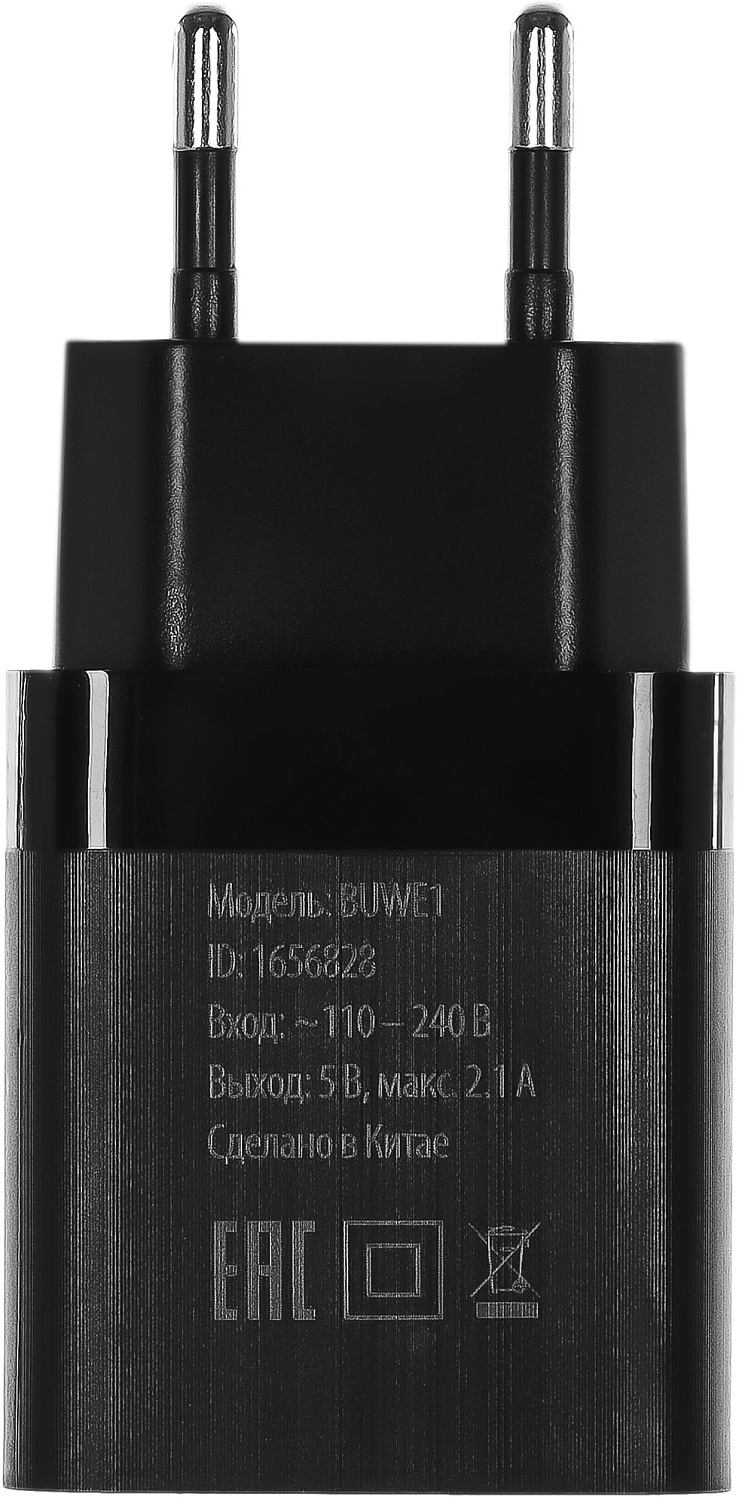 Сетевое зар./устр. Buro BUWE1 10.5W 2.1A 2xUSB универсальное черный (BUWE10S200BK)