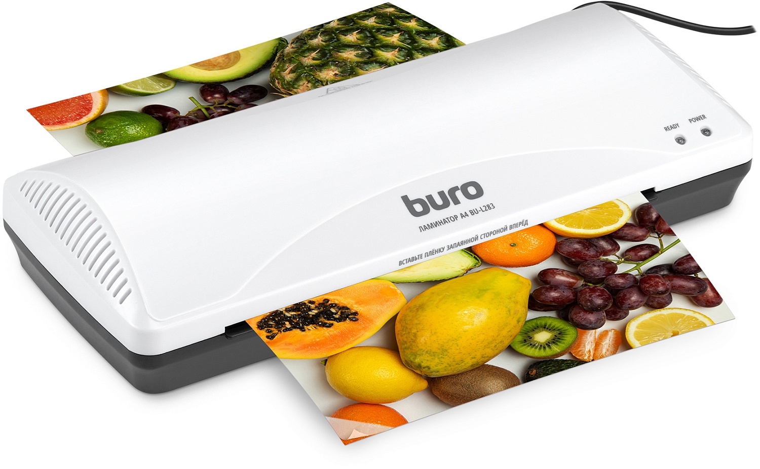 Ламинатор Buro BU-L283 белый A4 (80-125мкм) 25см/мин (2вал.) лам.фото
