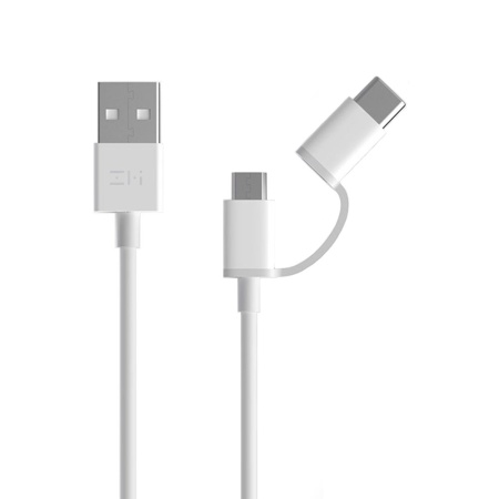 Кабель ZMI 2-in-1 AL501 Micro USB to Type-C 2 in 1 cable (1m) White (ZMK2AL50CNWH) AL501 Micro USB to Type-C 2 in 1 cable (1m) White (ZMK2AL50CNWH) (400793)