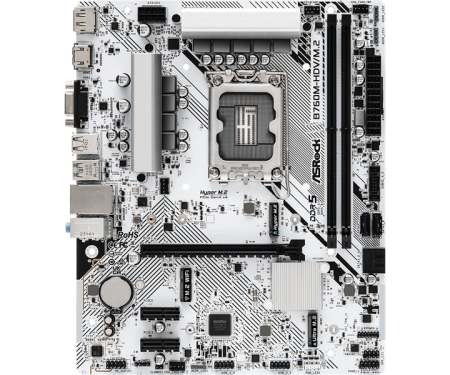 Материнская плата Asrock B760M-HDV/M.2 Soc-1700 Intel B760 2xDDR5 mATX AC`97 8ch(7.1) 2.5Gg RAID+VGA+HDMI+DP