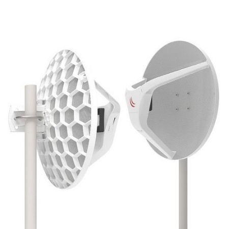 Точка доступа MikroTik Wireless Wire Dish (Pair of preconfigured LHGG-60ad devices for 60Ghz link (60GHz antenna, 802.11ad wireless, four core 716MHz CPU, 256MB RAM, 1x Gigabit LAN, RouterOS L3, POE, PSU) for 1Gbps