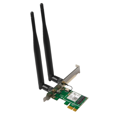 Адаптер беспроводной связи (Wi-Fi) Tenda E30 Сетевой PCIe адаптер AX3000 Wi-Fi 6 2,4/5 ГГц, до 2,98 Гбит/с, 2x5dBi внешние антенны
