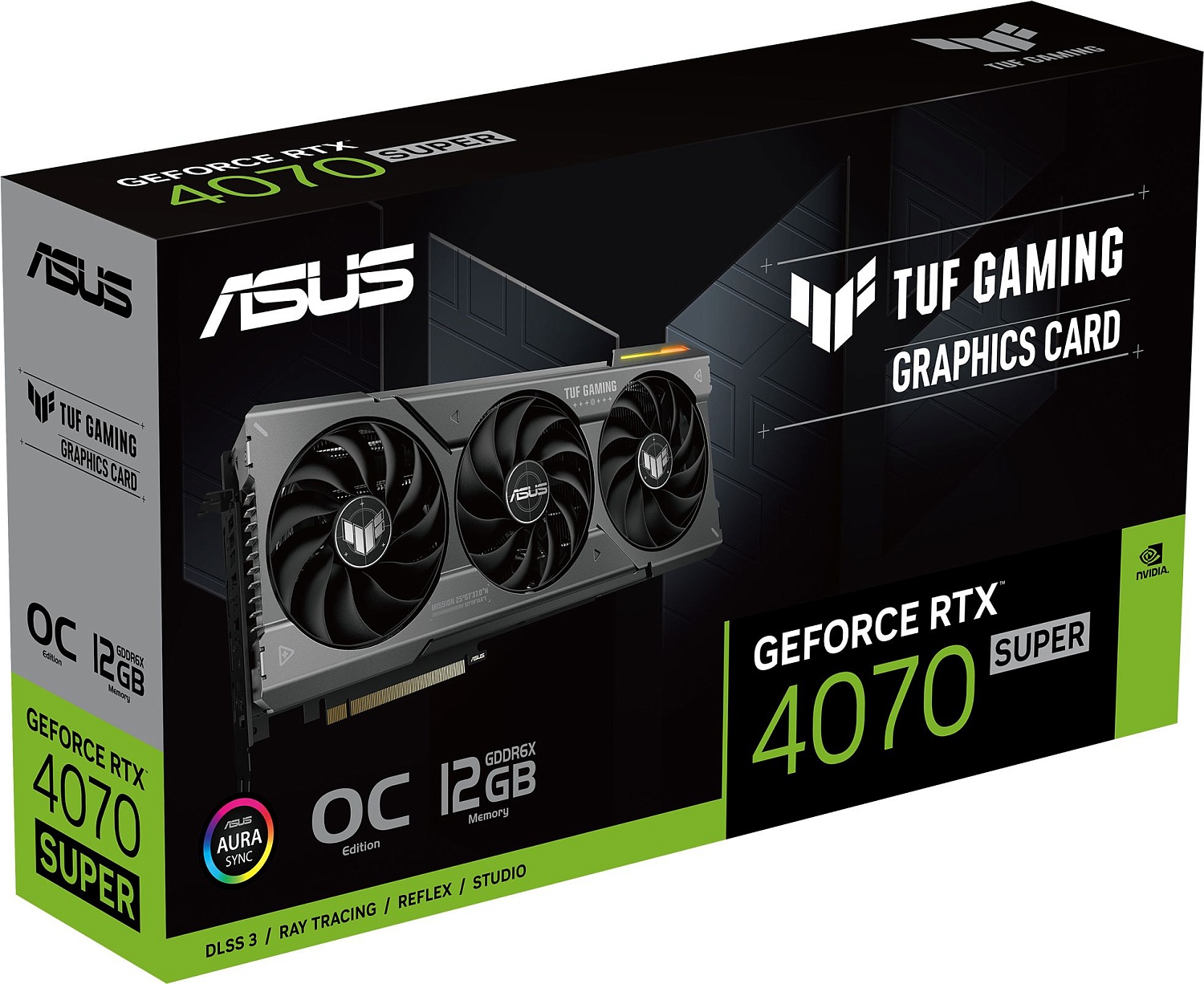 Видеокарта Asus PCI-E 4.0 TUF-RTX4070S-O12G-GAMING NVIDIA GeForce RTX 4070 Super 12Gb 192bit GDDR6X 2475/21000 HDMIx1 DPx3 HDCP Ret