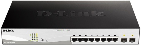 Коммутатор D-Link DGS-1210-10MP/FL 8G 2SFP 8PoE+ 130W управляемый