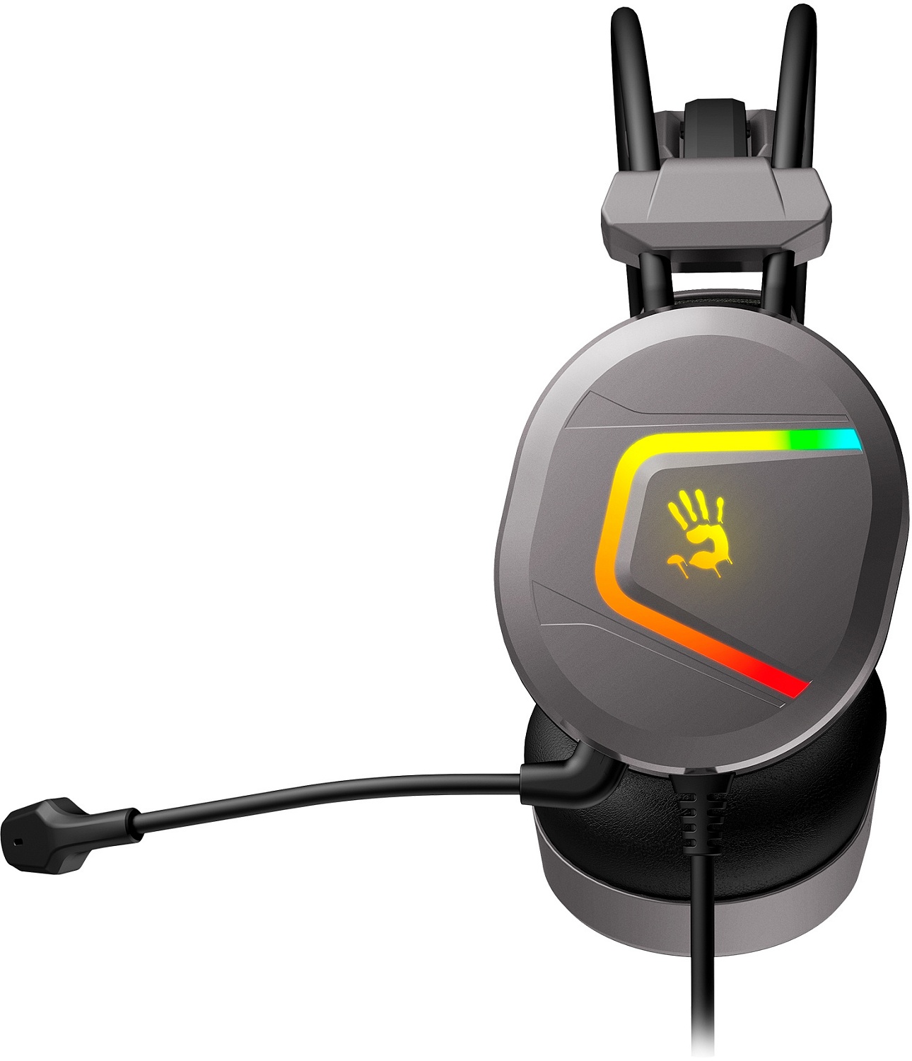 Наушники с микрофоном A4Tech Bloody MC750 серый 2.3м мониторные USB оголовье (MC750 GREY)