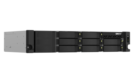 Система хранения данных QNAP SMB 2U/8bay QC 2,2GhzCPU/4Gb(upto64Gb)/upto 20HDD with TL-R1200S-RP/SATA(3,5'' 2,5")/ 4xUSB3.2/2xExp.slot/2x2,5Gb/iSCSI/2xPS/no rail(RAIL-B02)/3YW TS-873AeU-RP (существенное повреждение коробки)