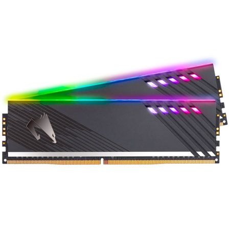 16GB Gigabyte DDR4 3600 DIMM Aorus RGB Gray Gaming Memory GP-AR36C18S8K2HU416RD 2 pack Non-ECC, GP-AR36C18S8K2HU416RD 2 pack CL18, 1.35V, Exclusive 2xRGB Infused Demo Module, Kit (2x8GB), RTL {20} (807627)