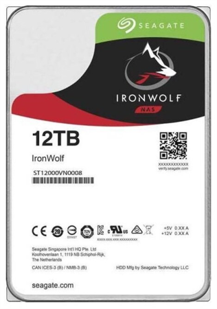 Жесткий диск Seagate SATA-III 12Tb ST12000VN0008 NAS Ironwolf (7200rpm) 256Mb 3.5"