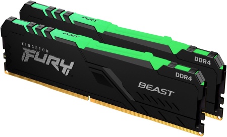 Память DDR4 2x8Gb 3600MHz Kingston KF436C17BBAK2/16 Fury Beast Black RGB RTL Gaming PC4-28800 CL17 DIMM 288-pin 1.35В kit single rank с радиатором Ret