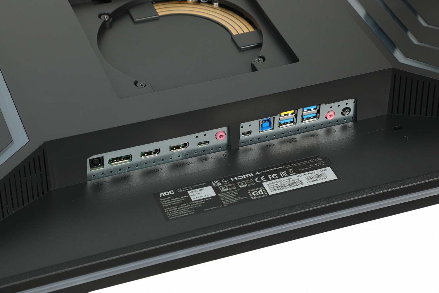 Монитор AOC 27" Agon Pro AG274QZM черный/красный IPS LED 1ms 16:9 HDMI M/M матовая HAS Piv 750cd 178гр/178гр 2560x1440 240Hz G-Sync FreeSync Premium DP 2K USB 7.5кг