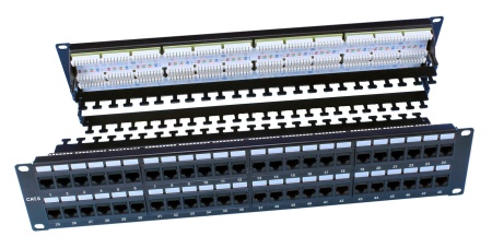 Патч-панель Hyperline PP3-19-48-8P8C-C6-110D 19" 2U 48xRJ45 кат.6 UTP