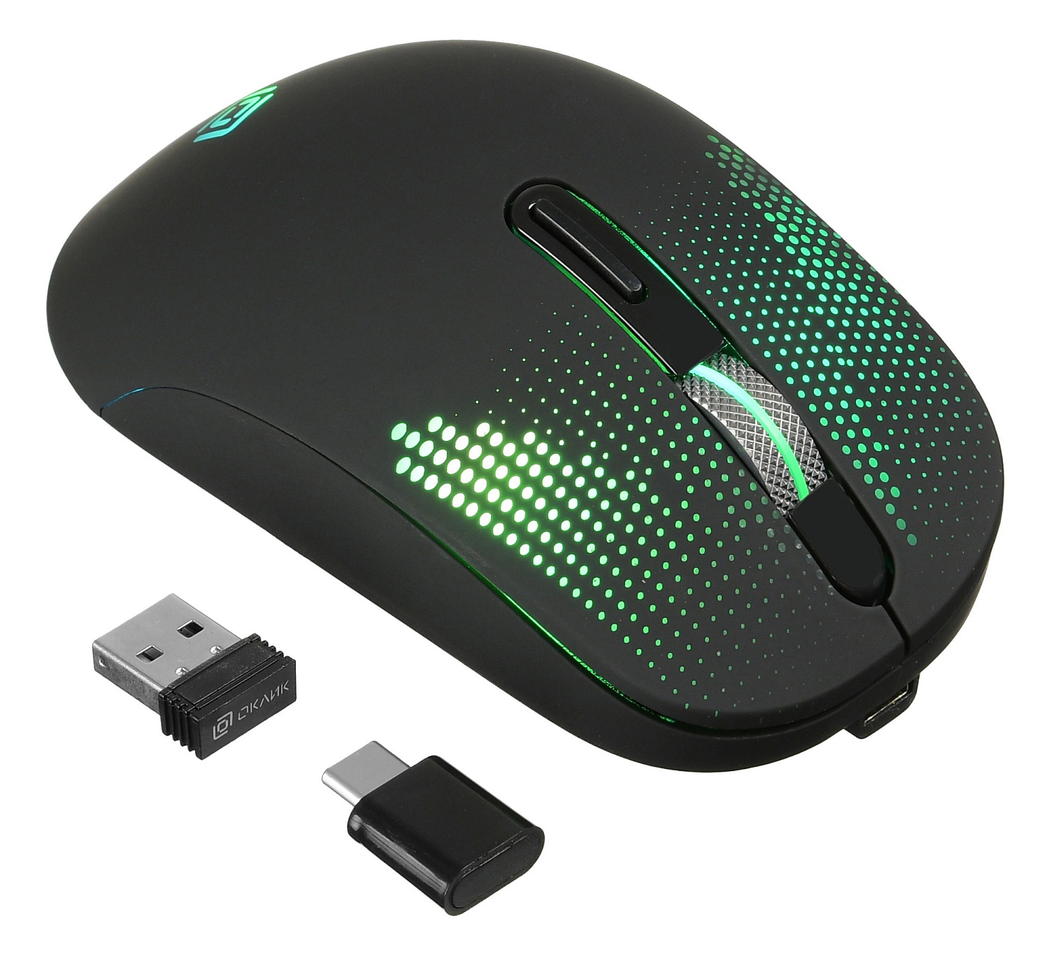 Мышь Оклик 636LWC черный оптическая (1600dpi) беспроводная USB/USB-C для ноутбука (6but) Мышь Оклик 636LWC черный оптическая (1600dpi) беспроводная USB/USB-C для ноутбука (6but)