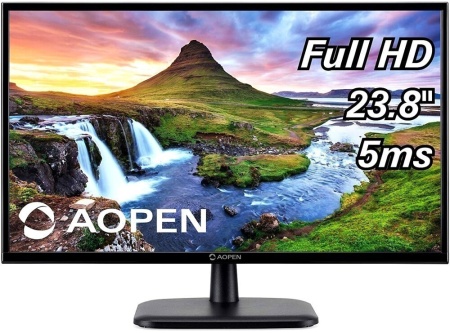 Монитор Aopen 23.8" 24CV1Ybi черный VA LED 5ms 16:9 HDMI матовая 250cd 178гр/178гр 1920x1080 75Hz VGA FHD 2.9кг