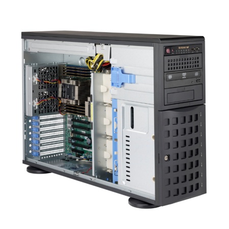 Корпус SuperMicro CSE-745BAC-R1K23B-SQ Tower/4U Rack w/ 1230W Redundant Titanium Level Certified Power Supply (2x PWS-1K23A-SQ),for DP and UP motherboards up to E-ATX 13.68in x 13in maximum size - Includes 8x 3.5in Hot-Swap SAS3/SATA3 Drive Bays