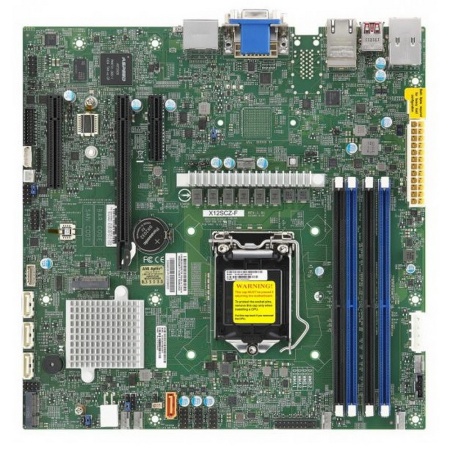 Материнская плата MBD-X12SCZ-F-O /Single LGA1200,Intel® W480,4xDDR4,4xSATA (RAID 0,1,5,10),1xDOM,2x1GbE (Intel® I219LM+I210-AT),IPMI 2.0 with LAN,1xPCI-Ex16+2xPCI-Ex4,1xM2 PCI-e3.0x4/SATA (2280,22110),1xM2 PCI-e3.0x1/CNVi (2230),Audio ALC 888S,VGA port