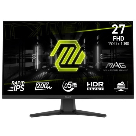 Монитор 27" MSI MAG 272F Black (Rapid IPS, 1920x1080, HDMI+DP, 0.5 ms, 178°/178°, 300 cd/m, 1000:1, 200Hz)