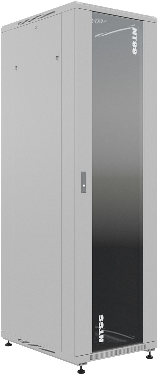 Шкаф серверный NTSS Премиум (NTSS-R42U6080GS) напольный 42U 600x800мм пер.дв.стекл металл 900кг серый IP20 сталь