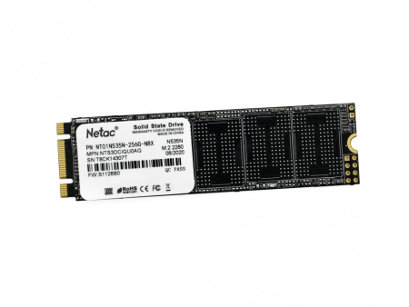 Ssd накопитель Netac SSD N535N 256GB M.2 2280 SATAIII 3D NAND, R/W up to 540/490MB/s, TBW 140TB, 3y wty