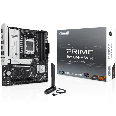 Материнская плата ASUS PRIME B850M-A WIFI AM5 mATX 4хDDR5 2xPCIEx16 3xM.2 2хDP HDMI 2.5GLAN Wi-Fi 6