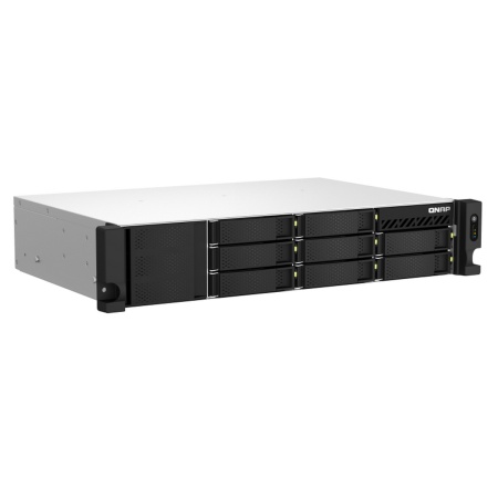 Система хранения данных QNAP SMB 2U TS-873AeU QC 2,2GhzCPU/4Gb(upto64Gb)/upto 8HDDs/SATA(3,5'' 2,5")/ 4xUSB3.2/2xExp.slot/2x2,5Gb/iSCSI/1xPS/3YW