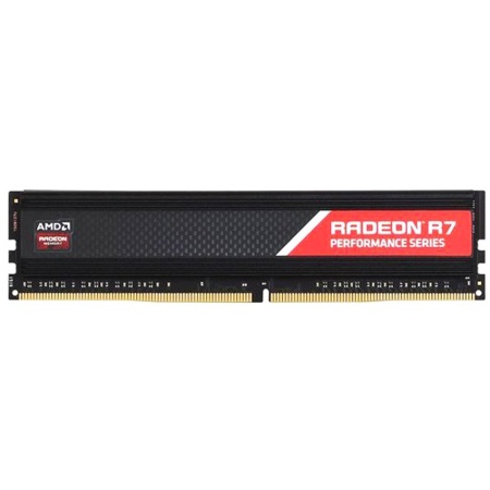 4GB AMD Radeon™ DDR4 2400 DIMM R7 Performance Series Black Gaming Memory R7S44G2400U1S Non-ECC, R7S44G2400U1S CL16, 1.2V, Heat Shield, RTL