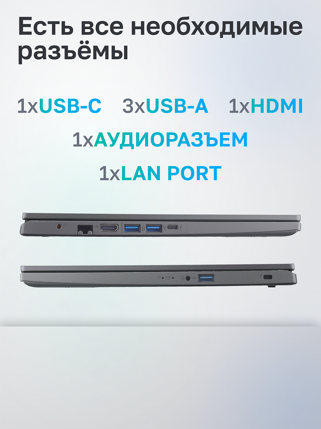 Ноутбук Acer Bad Pack Aspire 5 A515-57-50R7 Intel Core i5-12450H/16Gb/SSD512Gb/15.6"/IPS/FHD/60Hz/NoOS/Iron (NX.KN3CD.00M)