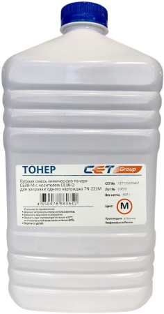 Тонер Cet CE38-M CET111070467 пурпурный бутылка 467гр. для принтера KONICA MINOLTA Bizhub C227/287