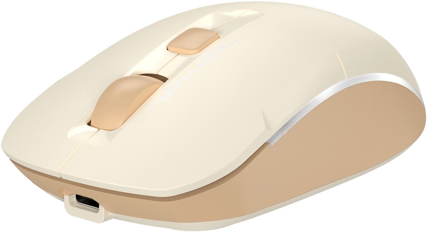 Мышь A4Tech Fstyler FB26CS Air бежевый/коричневый оптическая (2000dpi) silent беспроводная BT/Radio USB для ноутбука (4but)