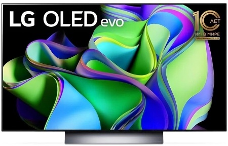 Телевизор OLED LG 48" OLED48C3RLA.ARUB темно-серый/серебристый 4K Ultra HD 120Hz DVB-T DVB-T2 DVB-C DVB-S2 USB WiFi Smart TV