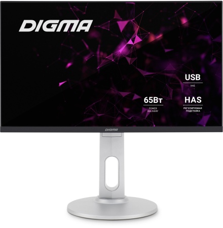 Монитор Digma 23.8" DM-MONB2407 черный IPS LED 7ms 16:9 HDMI M/M матовая HAS Piv 250cd 178гр/178гр 1920x1080 75Hz DP FHD USB 4.8кг