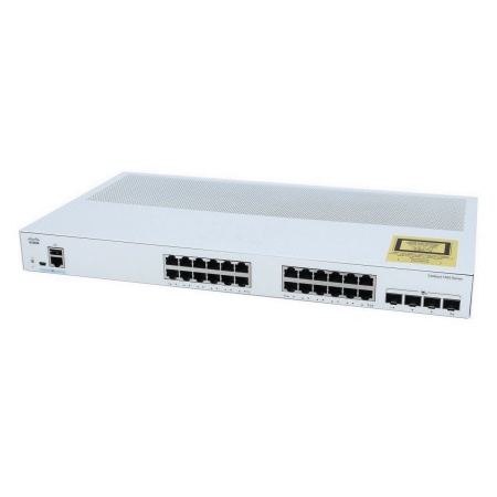 Коммутатор CISCO Catalyst 1000 24x 10/100 RJ-45 PoE+, 2x SFP/RJ-45 combo and 2 SFP uplinks, PoE+ 195W, Fanless, C1000FE-24P-4G-L