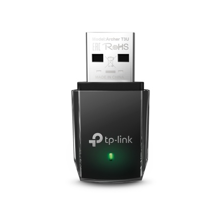 TP-Link Archer T3U, AC1300 Двухдиапазонный мини Wi-Fi USB адаптер, до 400 Мбит/с на 2,4 ГГц + до 867 Мбит/с на 5 ГГц, USB 3.0ОСОБЕННОСТИ: MU-MIMO