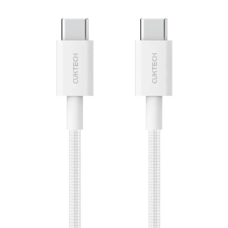 USB кабель CukTech Type-C to Type-C braided cable 1.5m 3A 60W CTC315P white