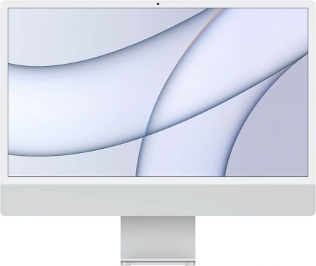 Моноблок Apple iMac A2438 24" 4.5K M1 8 core 8Gb SSD256Gb 8 core GPU macOS GbitEth WiFi BT клавиатура мышь Cam серебристый 4480x2520