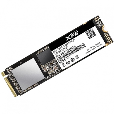 M.2 2280 2TB ADATA XPG SX8200 Pro Client SSD (ASX8200PNP-2TT-C) PCIe Gen3x4 with NVMe, 3350/2900, IOPS 360/360K, MTBF 2M, 3D TLC, 1280TBW, NVMe 1.3, Heat Sink, RTL (772875)