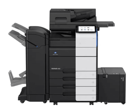МФУ Konica Minolta bizhub C450i (А3, цветное, 45 ppm, SRА3, 8GB, SSD 250GB, Duplex, Dual Scan DF, USB 2.0, Gigabit Ethernet, лотки 2х500л, контроллер Emperon, без тонера, без кабеля питания 220в), обязат. установка специалистом АСЦ