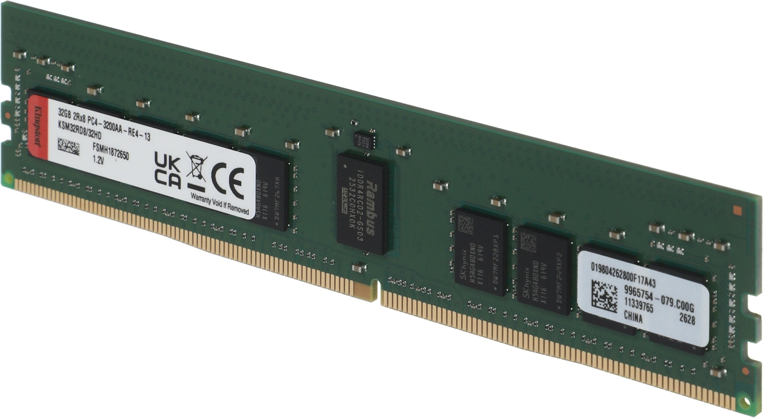 Оперативная память Kingston Server Premier DDR4 32GB RDIMM 3200MT/s ECC Reg CL22 2Rx8 Hynix D
