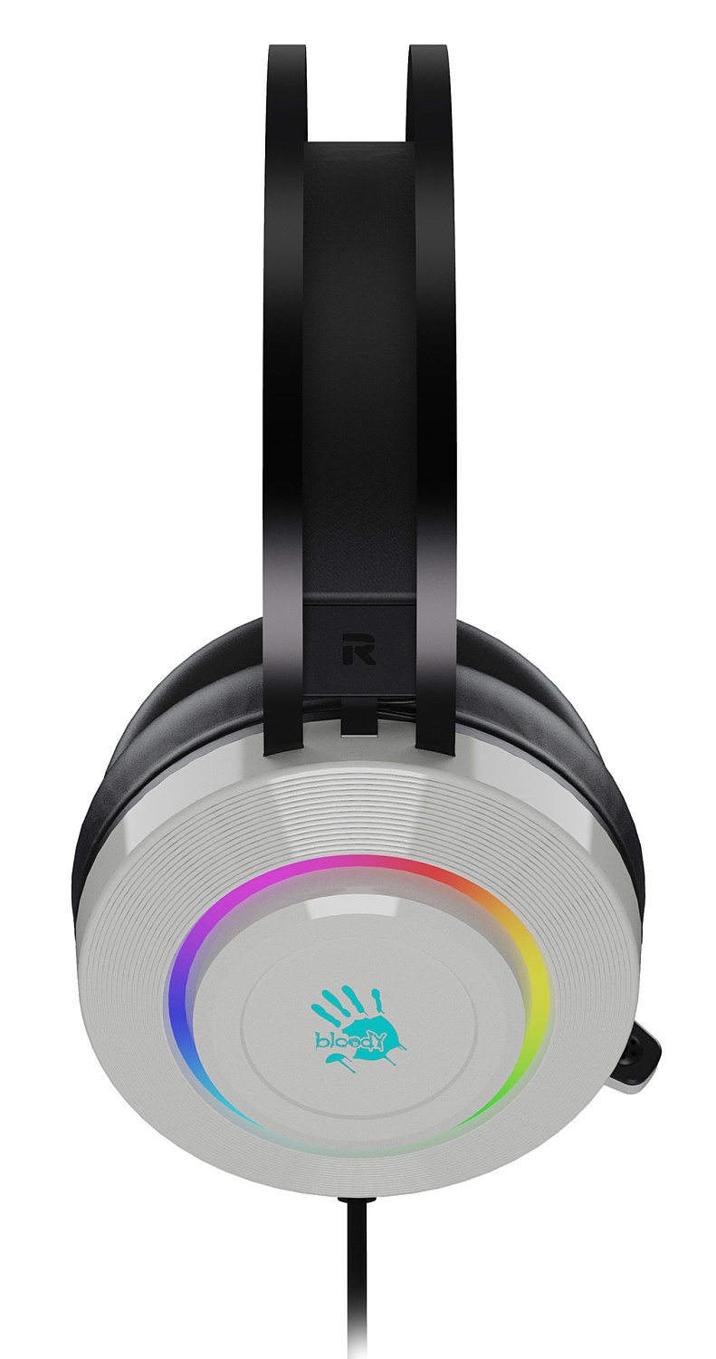 Наушники с микрофоном A4Tech Bloody G521 белый/черный 2.3м мониторные USB оголовье (G521 (WHITE))