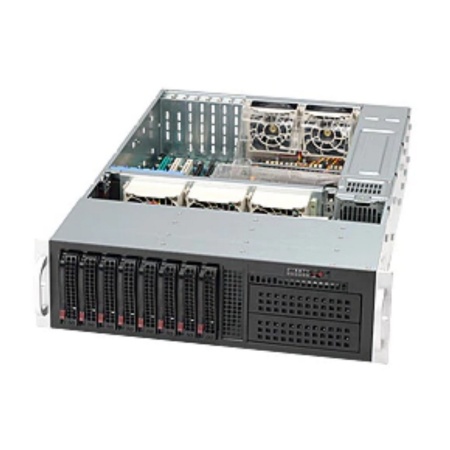 "Корпус SuperMicro CSE-835TQC-R1K03B 3U 8-Port Backplane Supports 8 x 3.5" SAS3/SATA3 HDD/SSD with" 2x mini SAS HD connectors,1000W Redundant High-efficiency Titanium Level Power Supplies,7x Full-height, Full-length Expansion Slots