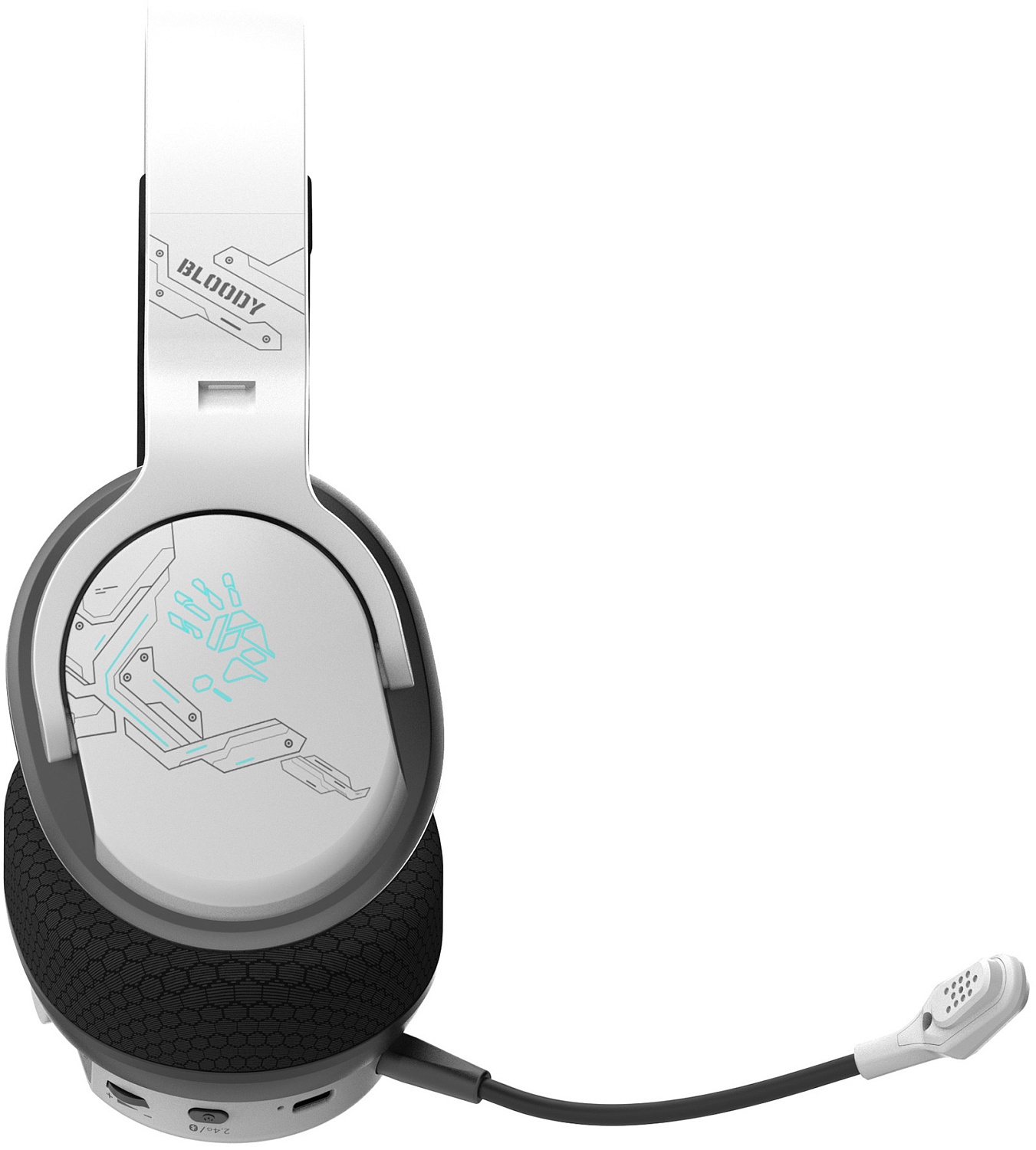 Наушники с микрофоном A4Tech Bloody GR370 белый мониторные BT оголовье (GR370)