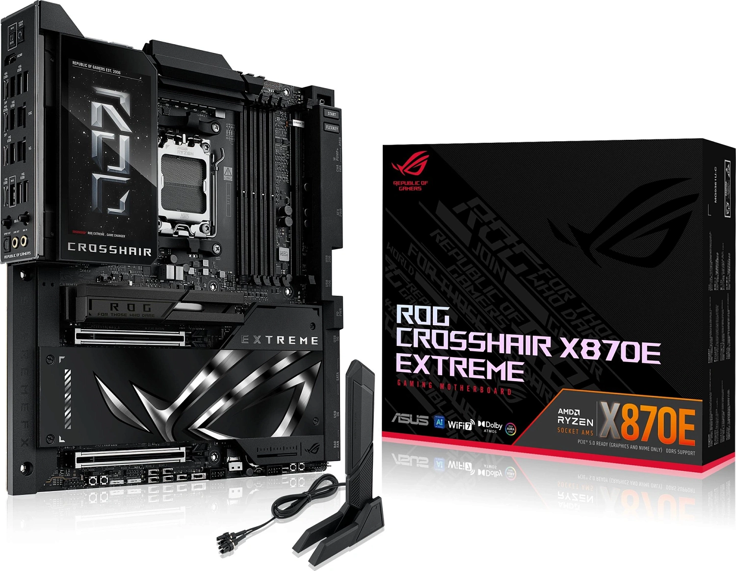 Материнская плата ASUS ROG CROSSHAIR X870E EXTREME, AM5, X870E, 4*DDR5, 4*SATA, 5*M.2,  10*USB 3.2, 2*Type-C, 2*USB4, 6*PCIx16, HDMI, E-ATX; 90MB1LB0-M0EAY0
