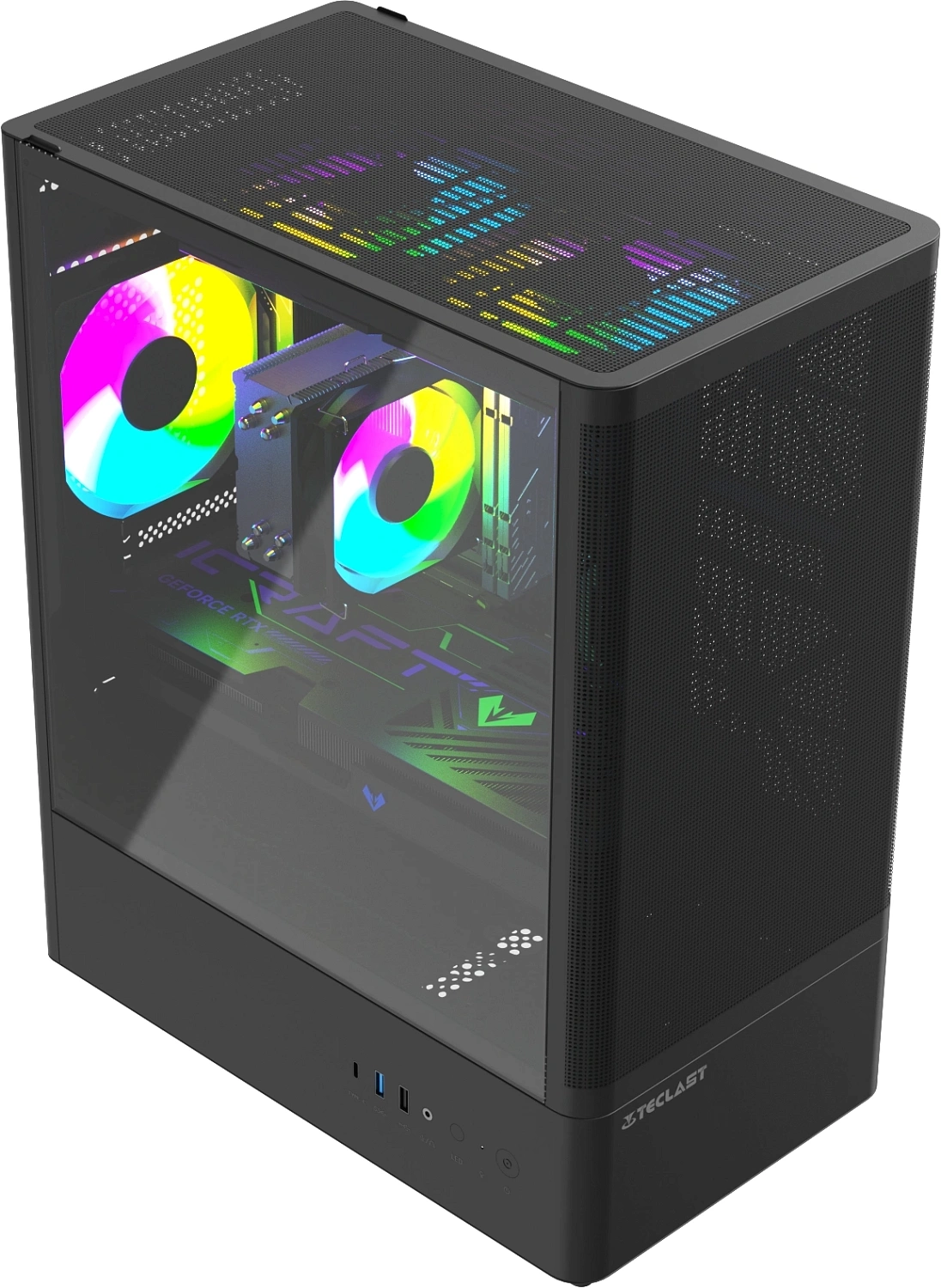 ПК Teclast G03 Ryzen 5 7500F (3.7) 32Gb SSD1Tb RTX5070 12Gb Windows 11 Pro GbitEth WiFi BT 750W черный (G03 7500F32G1T5070BKRU)