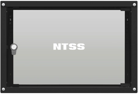 Шкаф коммутационный NTSS LIME (NTSS-WL6U5535GS-BL) настенный 6U 550x350мм пер.дв.стекл несъемн.бок.пан. 30кг черный