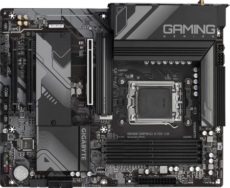 Материнская плата GIGABYTE B650 GAMING X AX V2, AM5, B650, 4*DDR5, DP+HDMI,  4 SATA 6 Гб/с, M2, Audio, Gb LAN, USB 3.2, USB 2.0, Type-C, COM*1 header, ATX