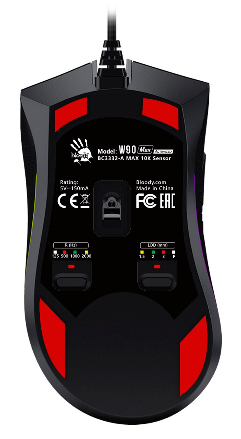 Мышь A4Tech Bloody W90 Max черный оптическая (10000dpi) USB (7but) Мышь A4Tech Bloody W90 Max черный оптическая (10000dpi) USB (7but)