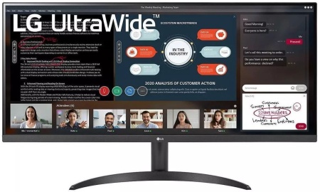 Монитор LG 34" UltraWide 34WP500-B черный IPS LED 21:9 HDMI матовая 250cd 178гр/178гр 2560x1080 75Hz FreeSync FHD 5.9кг