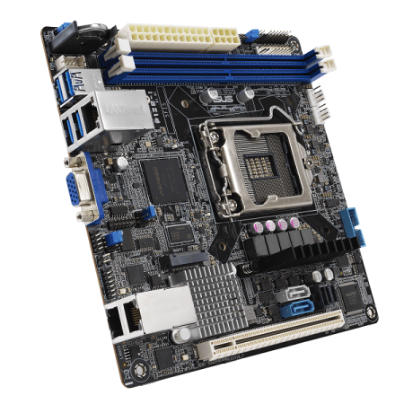 P12R-I Mini-ITX, LGA 1200, 2x DDR4 DIMM (to 64GB ECC UDIMM), 6x USB 3.0 (4 rear), 6x SATA (4 in MiniSAS HD), 1x PCIE x16, 1xM.2 2280, LAN 2x 1Gb, Video AST2600, IPMI Option (507604)