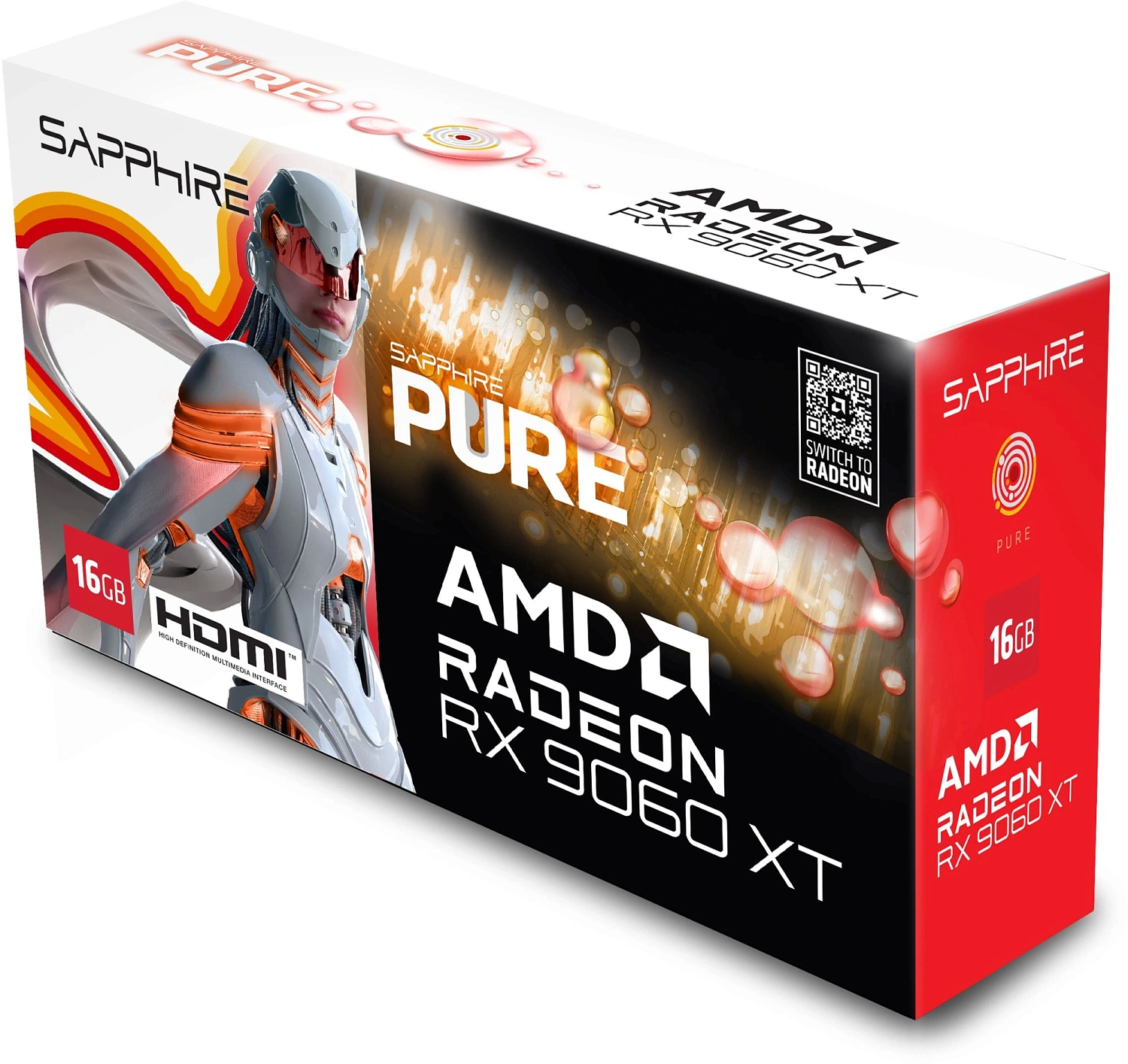 Видеокарта Sapphire PCI-E 5.0 11350-02-20G PURE AMD RADEON RX 9060 XT GAMING OC 16GB DUAL AMD Radeon RX 9060XT 16Gb 128bit GDDR6 2700/20000 HDMIx2 DPx2 HDCP Ret